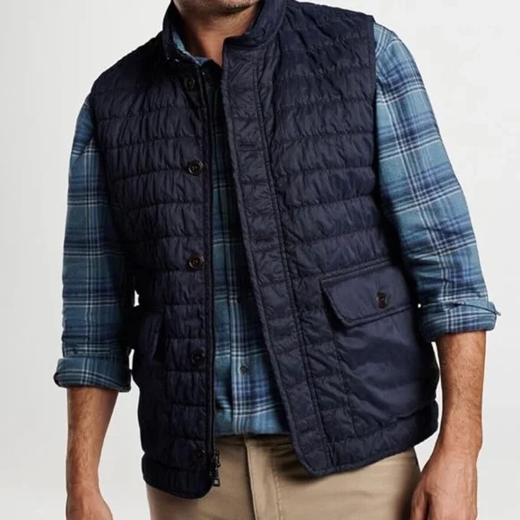 PETER MILLAR Men's Crown Greenwich Garment-Dyed Gilet In Navy, Size L